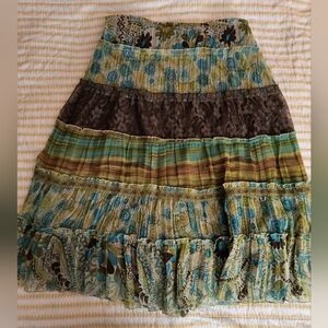 Multicolored, tiered midi skirt READ DESCRIPTION